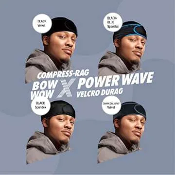 Red by Kiss Premium Bow Wow X Power Wave Durag, 360 Wave Compression Cap for Men & Women, Adjustable Hook-and-Loop Strap, Stylish & Durable, Ideal for Locs, Braids, Finger Waves (Spandex - Black)