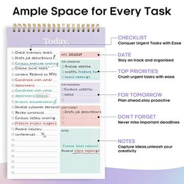 To Do List Pad - To Do List Notebook for Work with 52 Sheets, Undated Daily Planner Perfect for Dail...