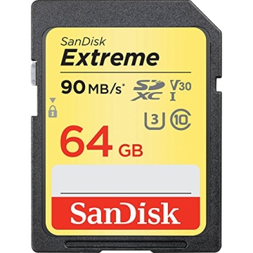 SanDisk Extreme 64GB SD Card with 90MB/s, UHS-I Performance