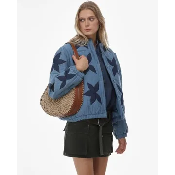 Gacaky Women's Floral Quilted Jacket - Trendy & Cozy