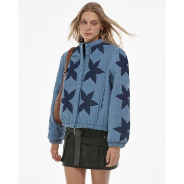 Gacaky Women's Floral Quilted Jacket - Trendy & Cozy