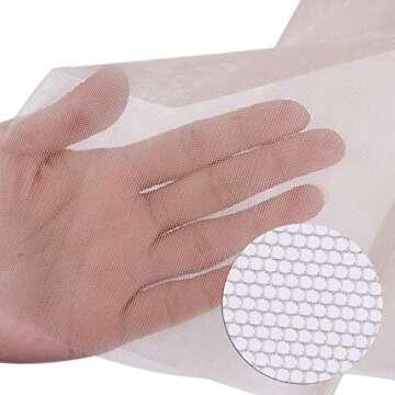 YANTAISIYU 1 Yard Swiss Lace Net for Wig and Wig Caps Making or Lace Closure Hair Net for Repair Foundation Caps Wig Accessories (Beige)