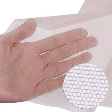 YANTAISIYU 1 Yard Swiss Lace Net for Wig and Wig Caps Making or Lace Closure Hair Net for Repair Foundation Caps Wig Accessories (Beige)