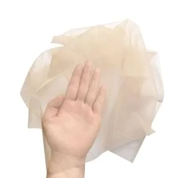 YANTAISIYU 1 Yard Swiss Lace Net for Wig and Wig Caps Making or Lace Closure Hair Net for Repair Foundation Caps Wig Accessories (Beige)