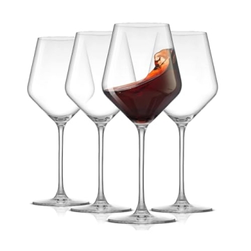 JoyJolt Layla Italian Red Wine Glasses, Set of 4 – Elegant & Durable