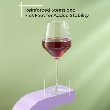 JoyJolt Layla Red Wine Glasses Set of 4 Elegant Durable