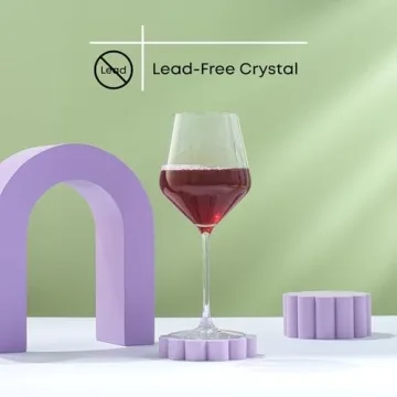 JoyJolt Layla Red Wine Glasses Set of 4 Elegant Durable