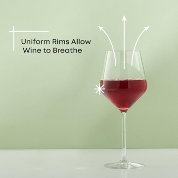 JoyJolt Layla Red Wine Glasses Set of 4 Elegant Durable