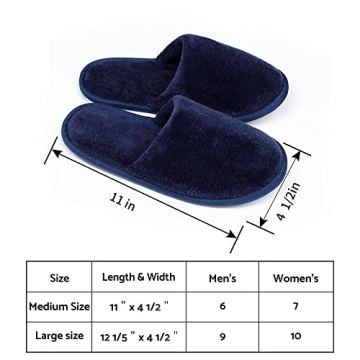 Spa Slippers Closed Toe 12Pairs Disposable Indoor Comfort