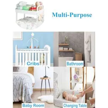 Volnamal Diaper Caddy - 3-Tier Organizer with Wheels