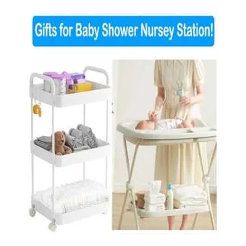 Volnamal Diaper Caddy - 3-Tier Organizer with Wheels