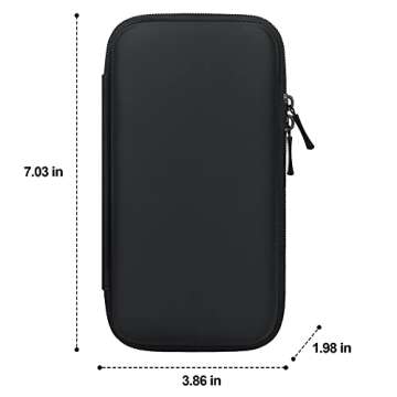 Canboc Electronics Travel Organizer, MacBook Charger Carrying Case, Electronic Accessories Portable Cable Storage Bag for Charging Cords, Power Adapter, MagSafe, USB Hub, Power Bank, Earbuds, Black