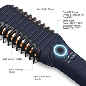 MEXITOP 2 in 1 Hair Straightening Brush – Lightweight & Compact