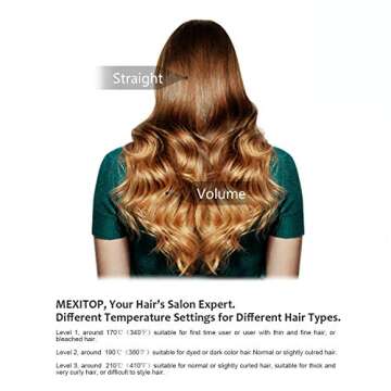 MEXITOP 2 in 1 Hair Straightening Brush – Lightweight & Compact