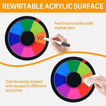 Delizon 8 Inch Color Prize Wheel, Double-Sided 8/16 Slot Spinning Wheel Fortune Game, Holiday Activities, Party, Classroom or Home Education