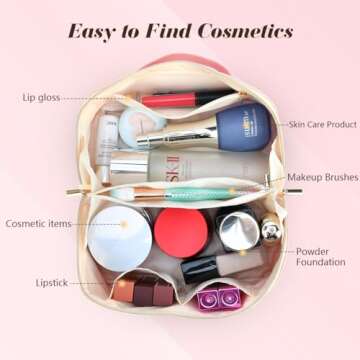 Valentines Day Gifts - Initial Makeup Bag for Teen Girl Gifts Trendy Stuff - Travel Cosmetic Bags for Women - PU Leather Toiletry Bag Make Up Pouch - Personalized Skincare Bag Birthday Gifts - Pink R