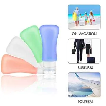 14 Pack Silicone Travel Bottles Set,Leak Proof Travel Size container For Toiletries,Leak Proof Silicone Travel Accessories And Conditioner Bottles,Perfect For Personal Travel (Green)