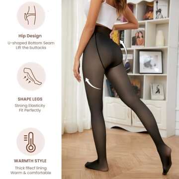 Apriddeo Fleece Lined Tights - Stylish & Warm for Winter