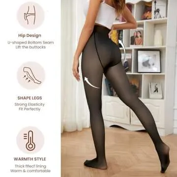Apriddeo Fleece Lined Tights - Stylish & Warm for Winter