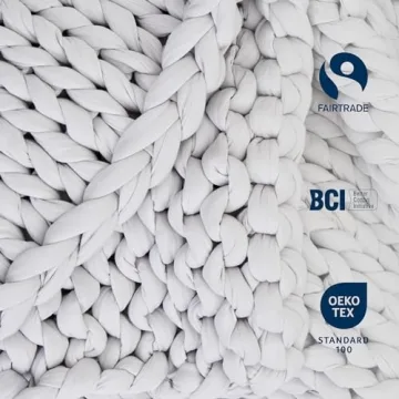 Bearaby Hand-Knit Weighted Blanket in Moonstone Grey