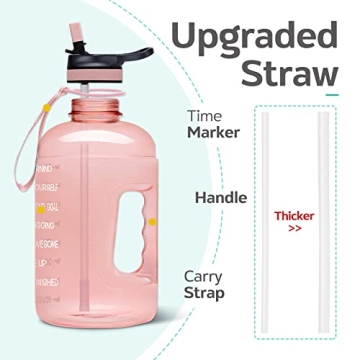 Half Gallon Motivational Water Bottle with Two Lids