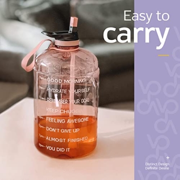 Half Gallon Motivational Water Bottle with Two Lids