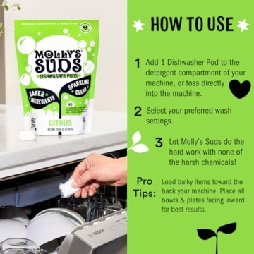 Molly's Suds Dishwasher Pods for Sparkling Clean Dishes