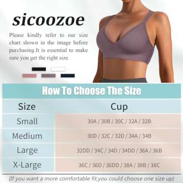 sicoozoe 3 Pack Strappy Sports Bras - Comfortable and Stylish