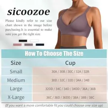 sicoozoe 3 Pack Strappy Sports Bras - Comfortable and Stylish