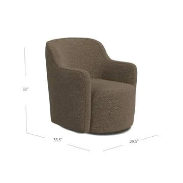 Elegant Barrel Back Swivel Chair for Living Room & Bedroom