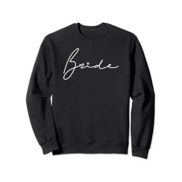 Cute Bride Cursive Font Heart Bachelorette Party Sweatshirt