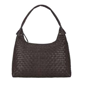 ANTONIO VALERIA Allison Braided Brown Leather Hobo Bag for Women