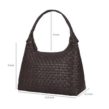 Antonio Valeria Braided Leather Hobo Bag for Women