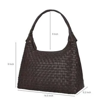 Antonio Valeria Braided Leather Hobo Bag for Women