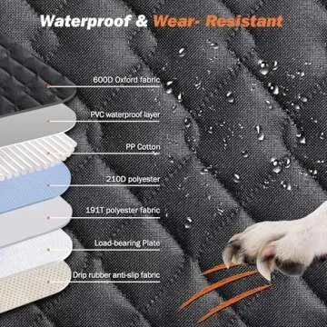 Tivray Dog Car Seat Cover for Back Seat, Back Seat Extender for Dogs with Hard Bottom Holds 330lbs Waterproof Back Seat Pet Cover for Dogs with Mesh Window, Dog Hammock for Car, Small Truck, SUV