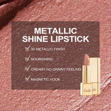 Oulac Metallic Shine Lipstick - Bold Hydrating Color