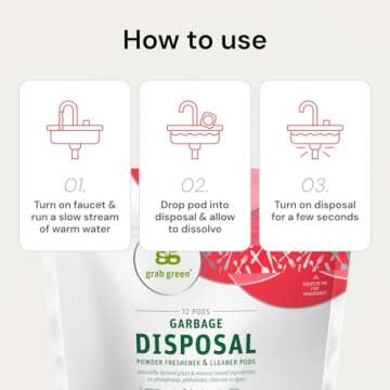 Grab Green Garbage Disposal Pods - Citrus Freshness 12 Count