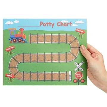 BLUE PANDA 50 Sheets Railroad Potty Training Chart for Toddlers Boys & Girls with 800 Train Stickers (10.3x8.3 in) - Potty Sticker Chart