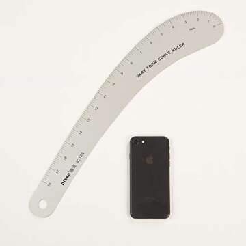 DIHAN 18 Inch Metal Measuring Solid Aluminum French Curve Ruler, Fashion Design, Pattern Making, Tai...