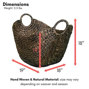 Eco-Friendly Hand Woven Water Hyacinth Laundry Basket