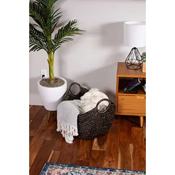 Eco-Friendly Hand Woven Water Hyacinth Laundry Basket