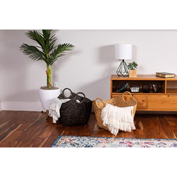 Eco-Friendly Hand Woven Water Hyacinth Laundry Basket