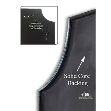 Hamilton Hills Rectangular 24x36 inch Scalloped Frameless Mirror | 1 inch Beveled Edge Curved Corners Bathroom Mirrors for Vanity | Wall Mounted Decorative Glass Mirror Hangs Horizontal & Vertical