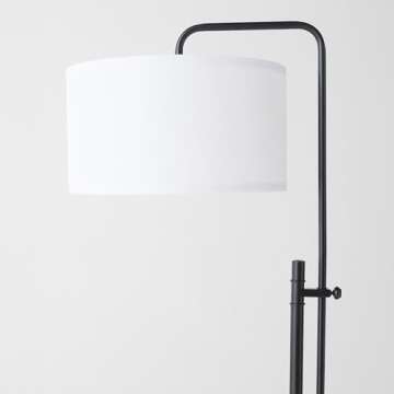 Brightech Leo Mid-Century Modern Standing Lamp for Bedroom, Contemporary Lamp for Living Rooms & Offices, Tall Lamp with Heavy Base, LED Floor Lamp, Great Living Room Décor - Black