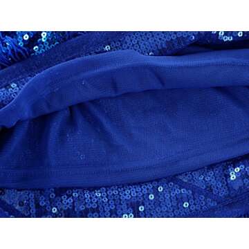 Anna-Kaci Womens Fringe Sequin Strap Backless 1920s Flapper Party Mini Dress,Blue,Medium
