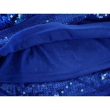 Anna-Kaci Womens Fringe Sequin Strap Backless 1920s Flapper Party Mini Dress,Blue,Medium