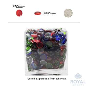Royal Imports Glass Flat Marbles for Decor and Crafts