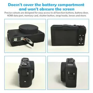 Easy Hood Case for Canon Powershot G7 X Mark III Digital Camera, Soft Silicone Protective Cover with Button Marker Removable Lens Cover for Canon Powershot G7X Mark III DSLR Camera Black