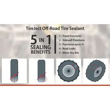 TireJect Off-Road Tire Sealant Refill (Gallon/128oz Bottle) - Applicate 12 ATV Tires, Use 75% Less sealant per tire