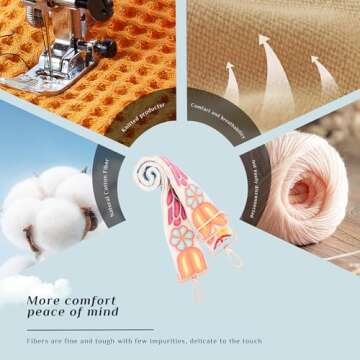 chushui Knit Purse Strap,Replacement Crossbody Wide Adjustable Strap for Bag Handbag,Beige Shoulder Strap - Cartoon Flower